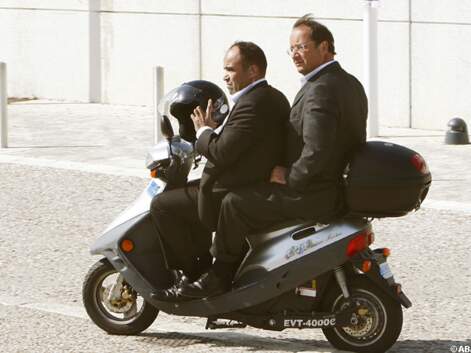 François Hollande et son scooter