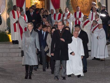 Le prince Albert II et Charlène de Monaco lors de la cérémonie Sainte Dévote