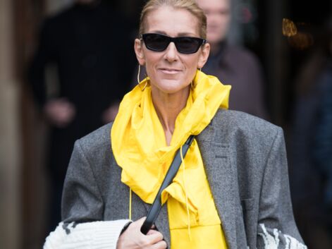 PHOTOS - Céline Dion ose le total-look Martin Margiela et le poncho jaune fluo