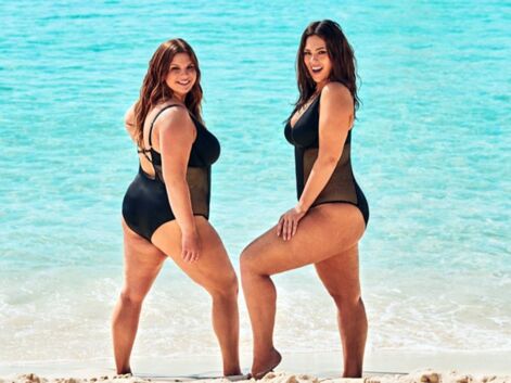 Ashley Graham sexy à la plage avec sa soeur Abigail