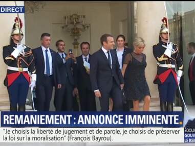 Brigitte Macron en robe noire courte pour la Fête de la musique