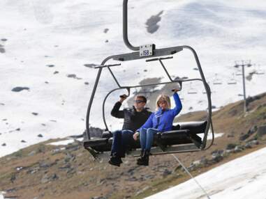 Emmanuel et Brigitte Macron au ski