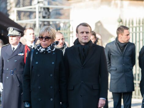 Le look ultra sobre de Brigitte Macron à la cérémonie d'adieu à Johnny Hallyday