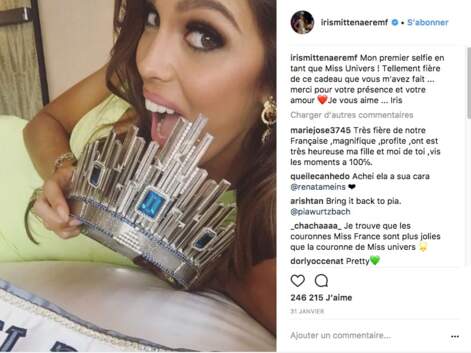 PHOTOS – Iris Mittenaere rend sa couronne : redécouvrez les selfies de la très sexy Miss Univers qui ont fait rougir les internautes
