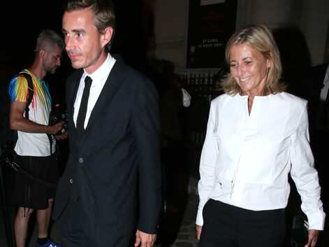 Claire Chazal accompagnée par Nicolas Escoulan à la soirée Vogue