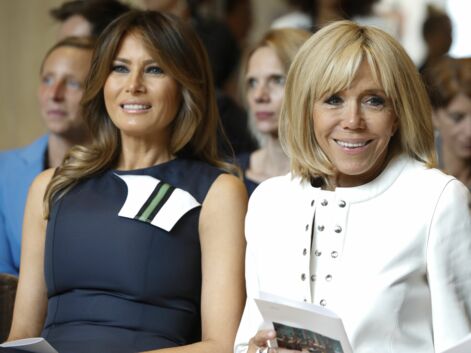 PHOTOS - Brigitte Macron et Melania Trump tour sourire pour leurs retrouvailles