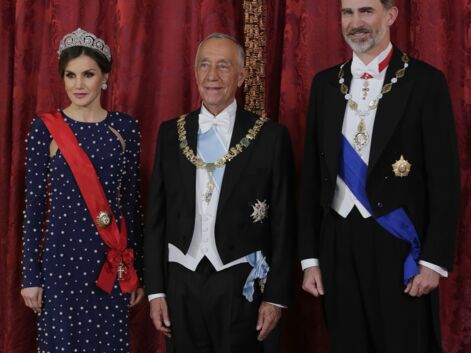 Letizia d'Espagne, sublime en robe perlée et tiare Cartier