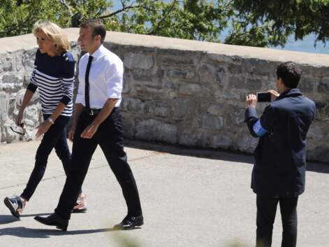 PHOTOS - Brigitte Macron pour la première fois en baskets au G7 !