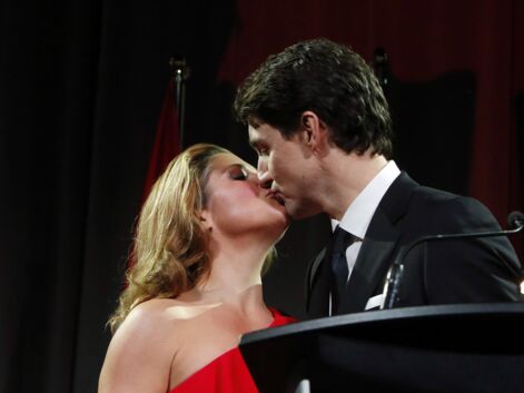 Justin Trudeau embrasse sa femme
