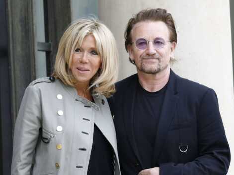 PHOTOS - Entre Bono et Brigitte Macron le courant est bien passé