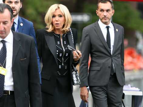 Brigitte Macron très chic en robe noire zippée à New-York