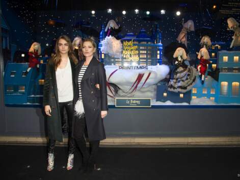 Gala.fr - Cara Delevingne et Kate Moss inaugurent les décorations de Noël à Paris