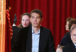 Sébastien Auzière, le fils aîné de Brigitte Macron, lors de l'investiture d'Emmanuel Macron, à l'Elysée, le 14 mai 2017.