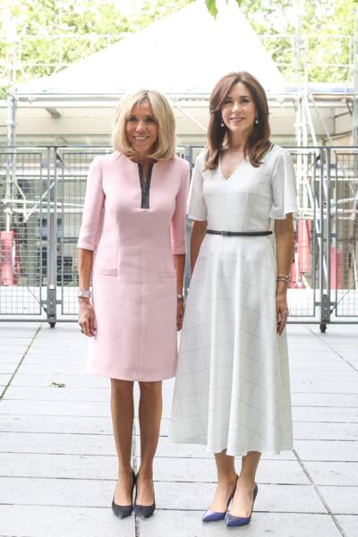 La princesse Mary de Danemark et Brigitte Macron au Centre Pompidou, à Paris, le 24 juin 2019