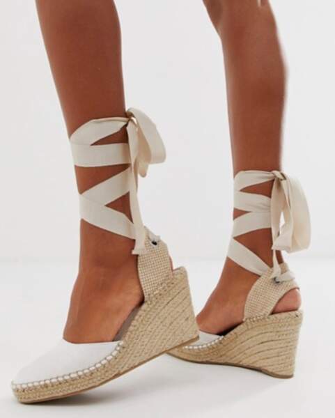 Espadrille à semelles compensées - Blanc, Jaylen, Asos Design, 30, 55€ au lieu de 44,99€