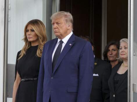 PHOTOS - Melania et Donald Trump très émus aux funérailles de son frère Robert