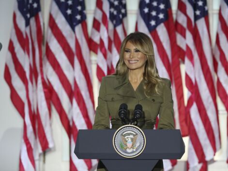 PHOTOS - Melania Trump en tailleur militaire pour son discours lors de la Convention Républicaine