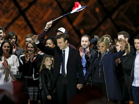 Emmanuel Macron et sa petite-fille Emma