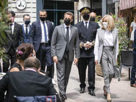 PHOTOS - Brigitte Macron  en veste sans manche tendance été 2021