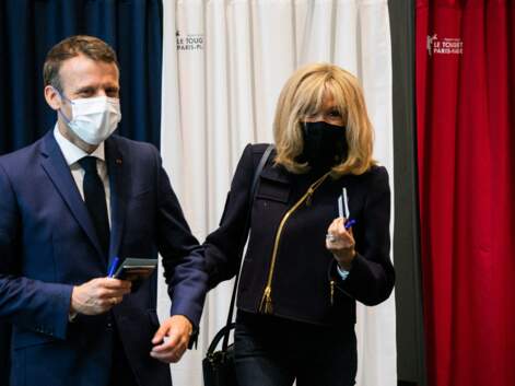 PHOTOS - Brigitte Macron opte pour un style décontracté mais stylé pour voter