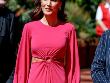 PHOTOS - La reine Letizia d'Espagne divine en robe fuchsia qui dévoile son ventre plat et musclé