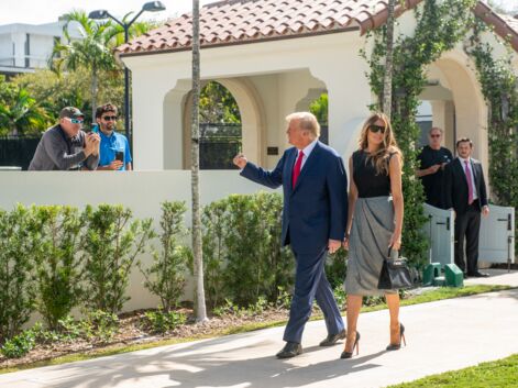 PHOTOS - Melania Trump et Donald Trump sont élégants à souhait pour se rendre aux élections de mi-mandat à West Palm Beach
