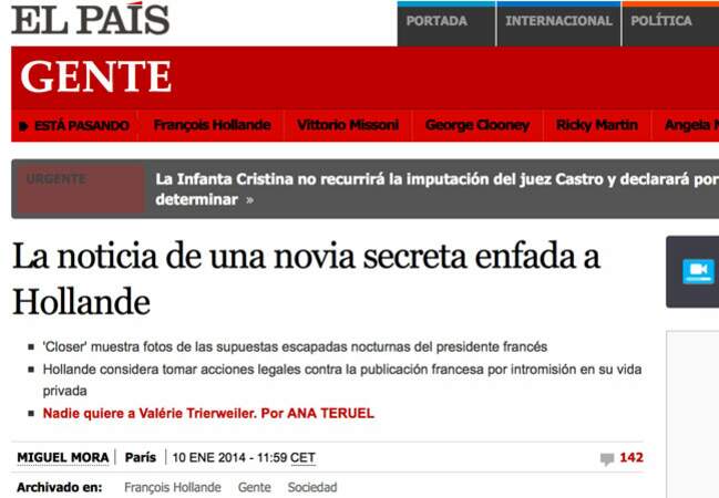 El País dénonce la liaison secrète du président
