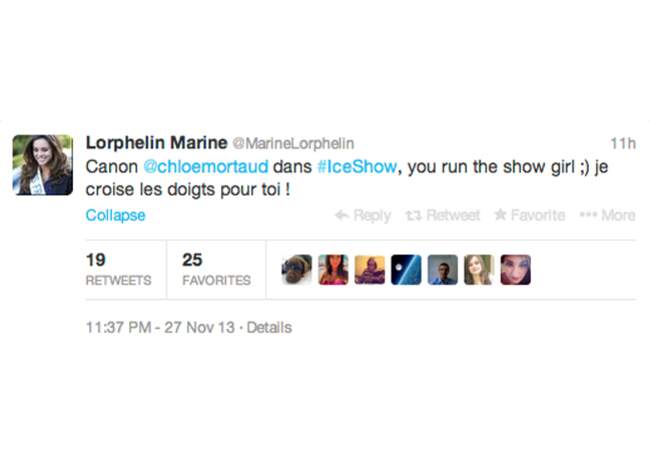 @marinelorphelin premier soutien de @chloemortaud pour son Ice Show!