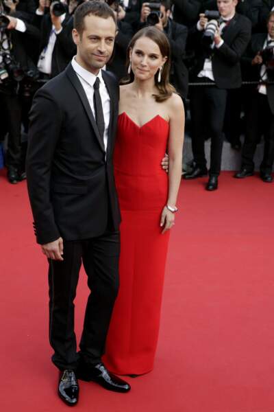 Benjamin Millepied, en costume Dior Homme, et son épouse Natalie Portman 