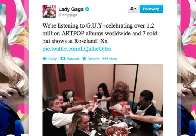 Repas bien arrosé pour Lady Gaga