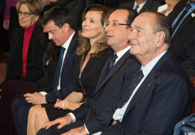 Manuel Valls, Valérie Trierweiler, François Hollande et Jacques Chirac