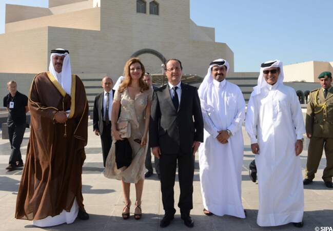Valérie Trierweiler et François Hollande au musée d'art islamique de Doha