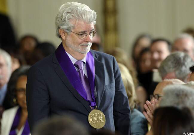 George Lucas et sa médaille 