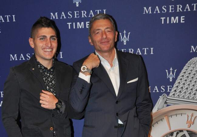 Marco Verratti et Massimo Carraro (CEO du Groupe Morellato) 