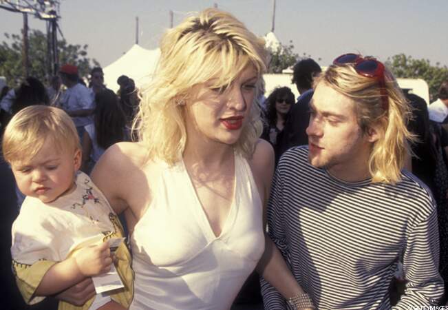 Avec Courtney Love et Kurt Cobain en 1993, un an avant la mort de son père.