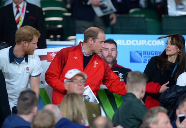 Le couple était accompagné du prince Harry pour l'événement de la Coupe du monde de rugby