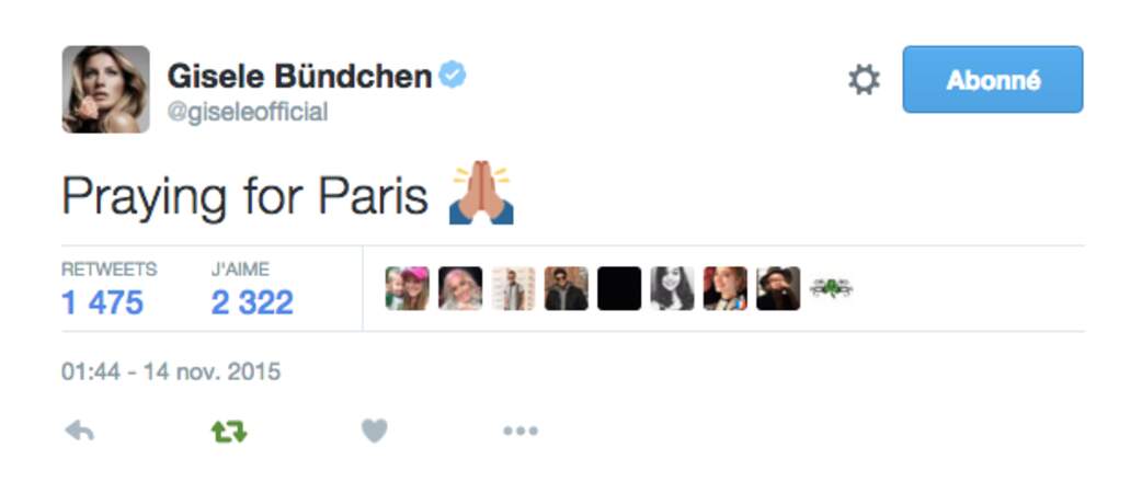 Gisele Bundchen prie pour Paris
