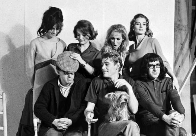 Peter O'Toole, Peter Sellers, Woody Allen sur le tournage de Quoi de neuf Pussycat en 1965