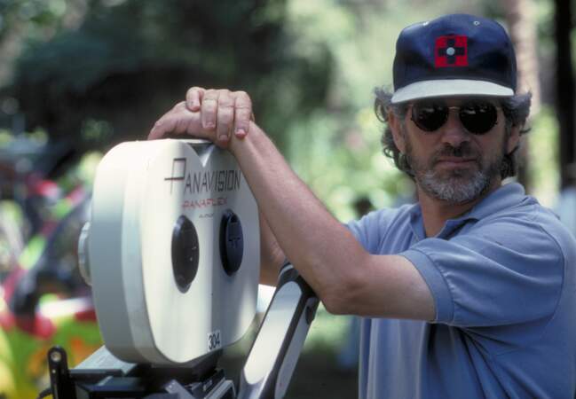 Steven Spielberg sur le tournage de Jurassic Park en 1993