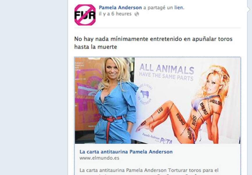 Pamela Anderson militante engagée de la PETA