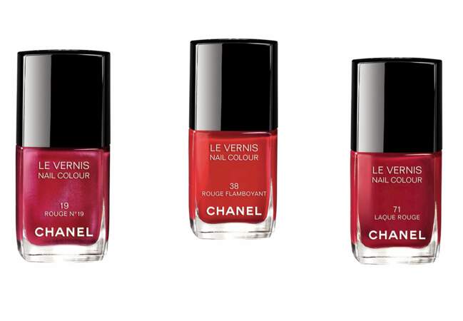 Chanel, Rouge n°19 - Rouge Flamboyant - Laqué Rouge, 23€ l'un