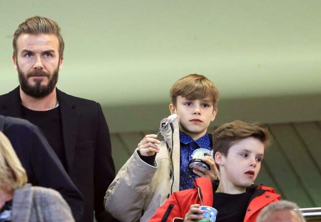 David Beckham avec ses fils Romeo et Cruz