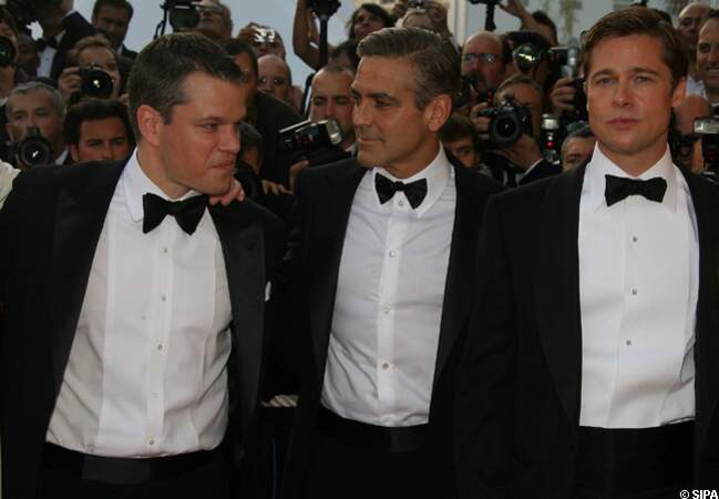 Matt Damon en 2007, pour Ocean's 13, avec George Clooney et Brad Pitt