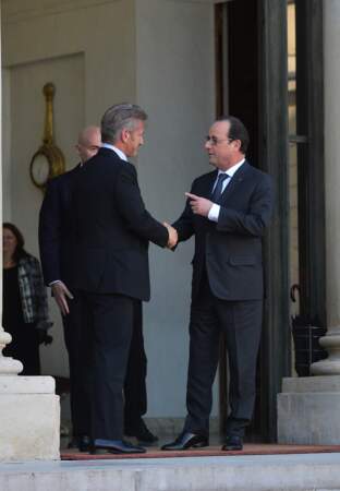Sean Penn et François Hollande le 19 février 2015