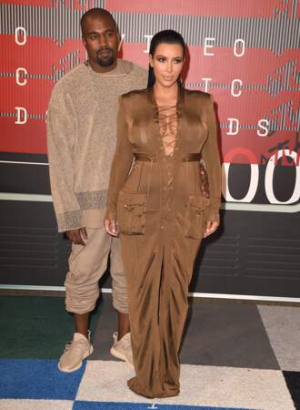 Kanye West et Kim Kardashian, enceinte et radieuse