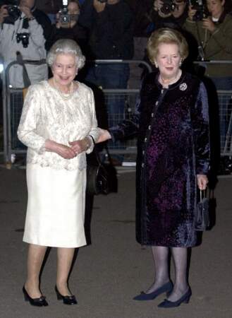 Elizabeth II et l'ex Premier ministre Margaret Thatcher 