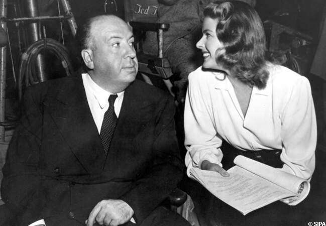 Alfred Hitchcock et Ingrid Bergman sur le tournage des Enchaînés 1946