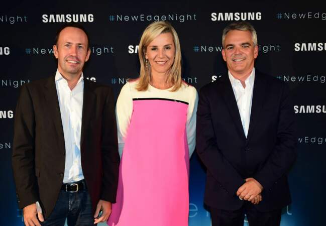 Laurence Ferrari entourée de David Eberlé&Jean-Philippe Illarine, Vice-Président Samsung Electronics