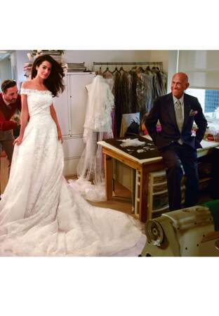 Amal Alamuddin Clooney habillée par Oscar de la Renta pour son mariage 