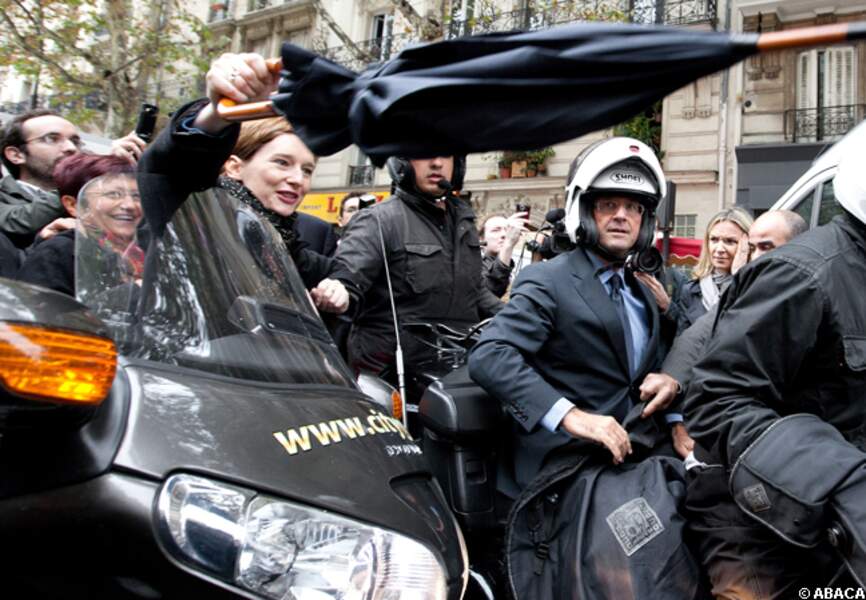 François Hollande sur son scooter